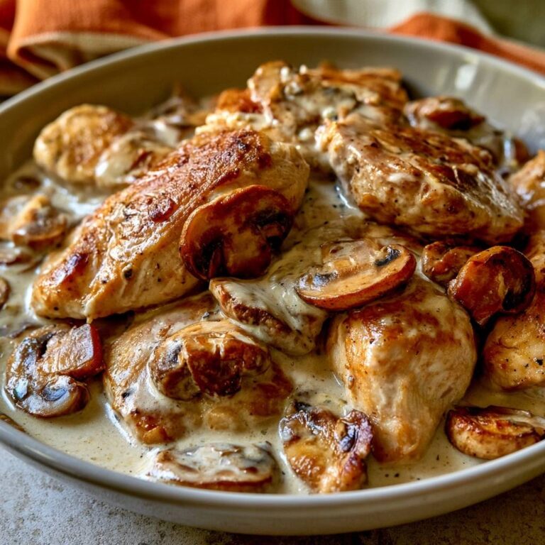 Hähnchen-Champignon-Pfanne in Sahnesoße