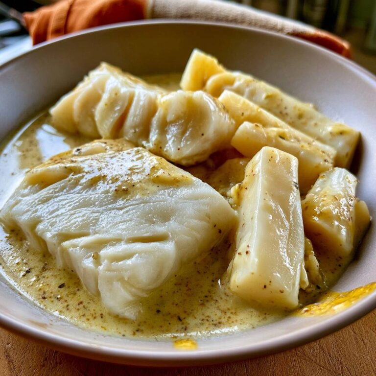 Kabeljau in Senfsoße mit Kohlrabigemüse