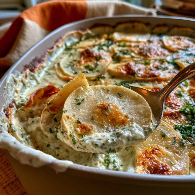Kohlrabi-Gratin mit Schmand und Kräutern