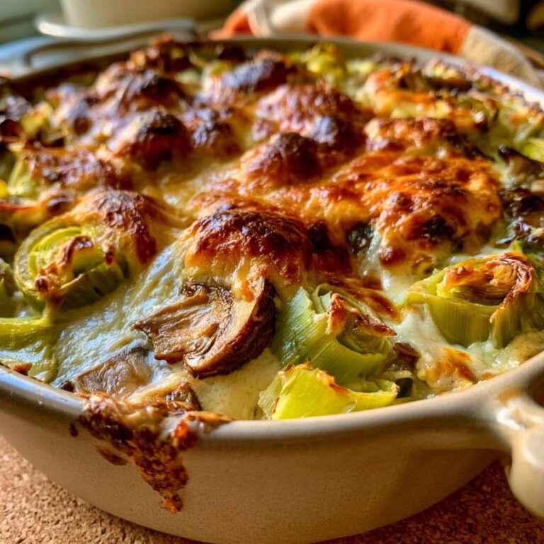 Lauch-Pilz-Auflauf mit Gouda