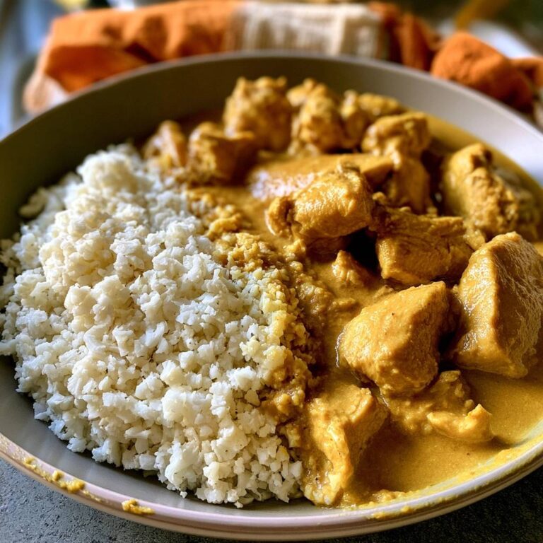 Low-Carb-Hähnchen-Curry mit Blumenkohlreis