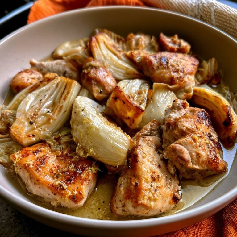 Low-Carb-Hähnchen-Fenchel-Pfanne mit Zitrone