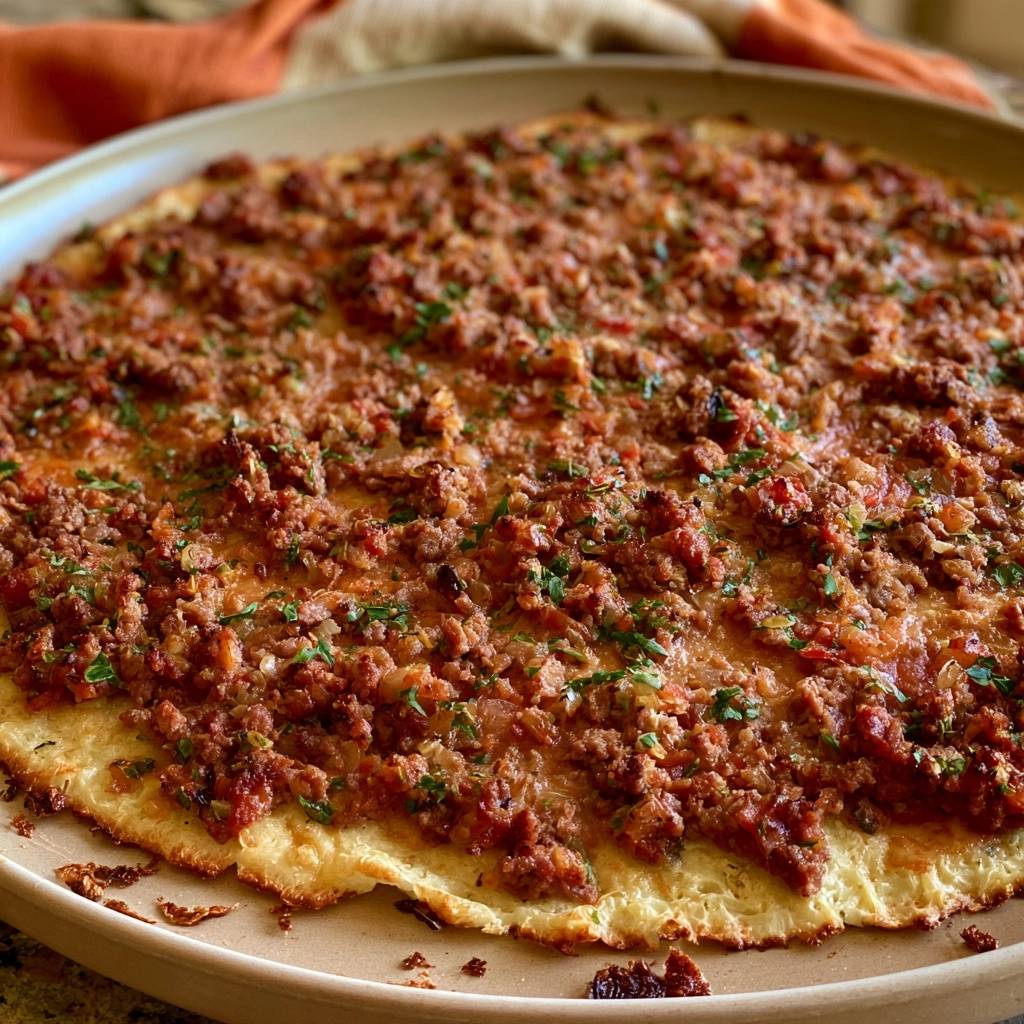 Low-Carb-Lahmacun mit Rinderhack