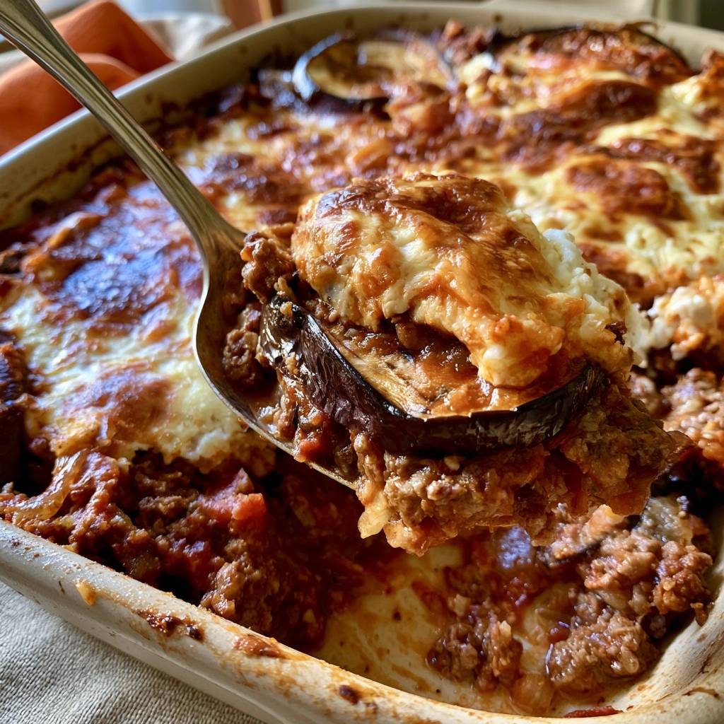Low-Carb-Moussaka mit Auberginen und Lammhack