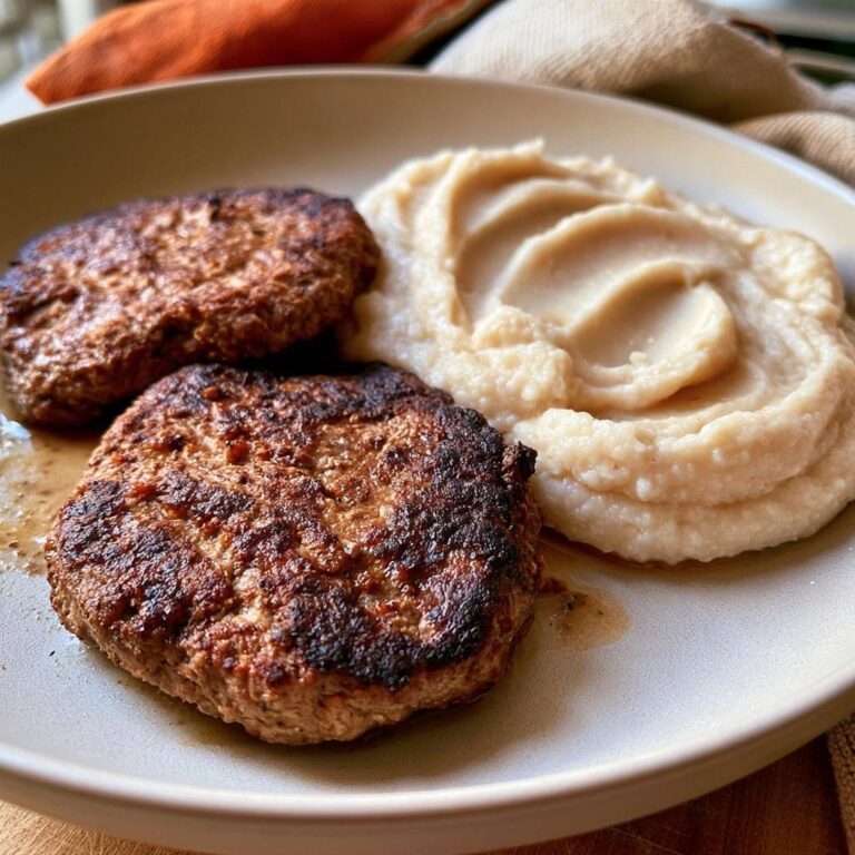 Low-Carb-Rinderfrikadellen mit Blumenkohlpüree