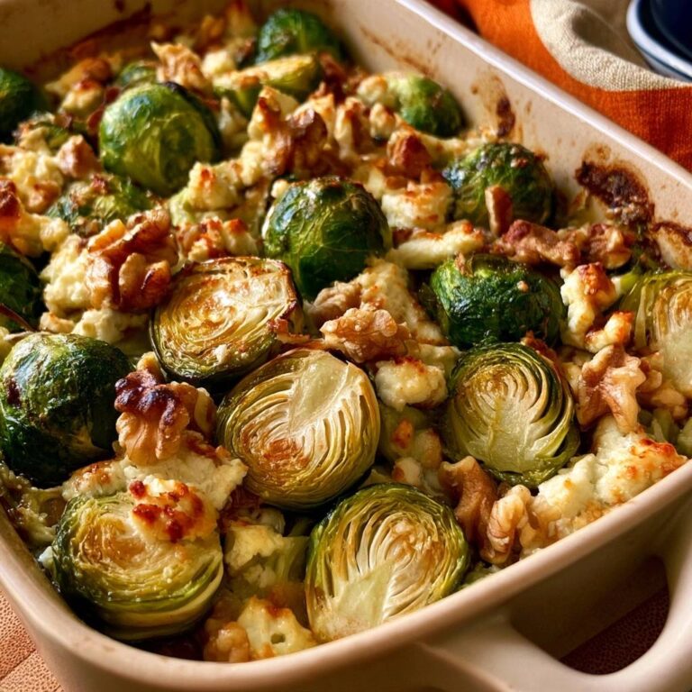 Low-Carb Rosenkohl-Auflauf mit Feta und Walnüssen