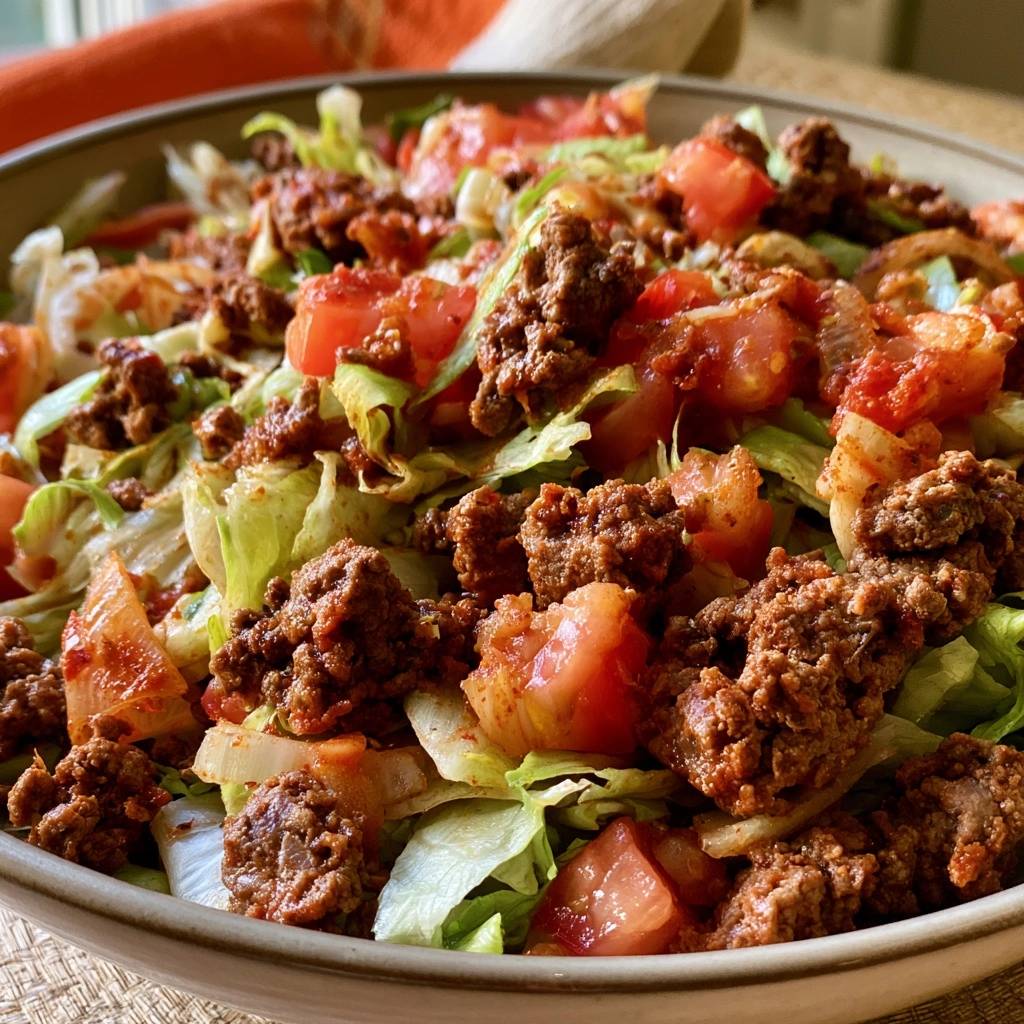 Low-Carb-Taco-Salat mit Rinderhack