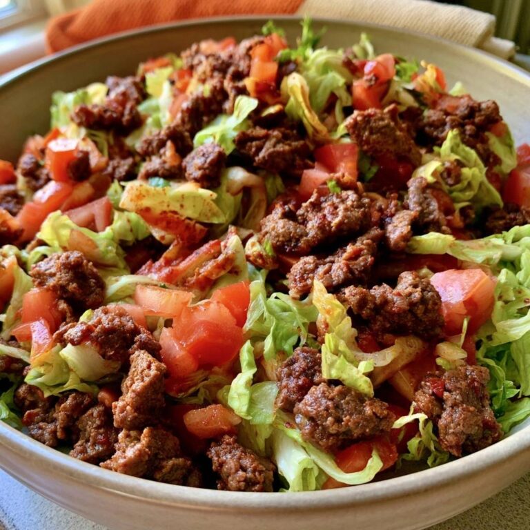 Low-Carb-Taco-Salat mit Rinderhack