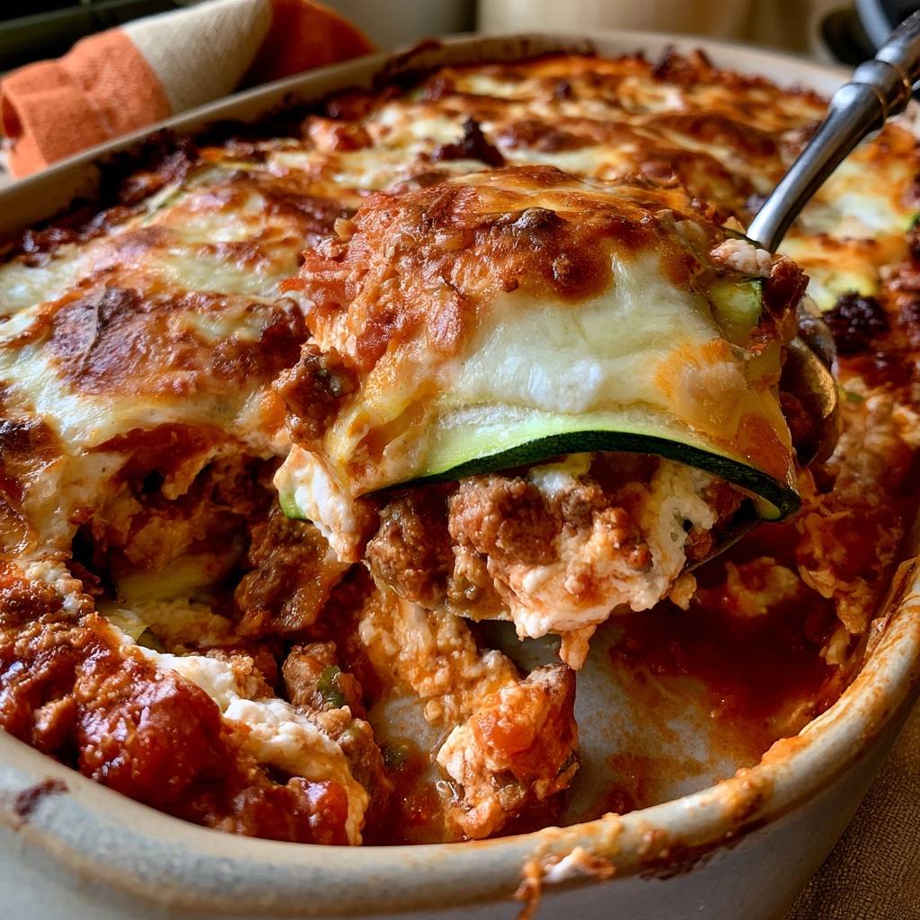 Low-Carb-Zucchini-Lasagne mit Rinderhack