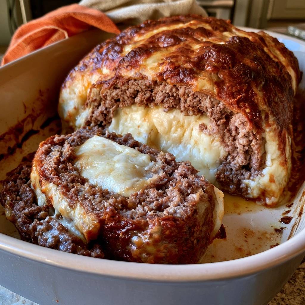 Rinderhackbraten mit Mozzarella-Füllung
