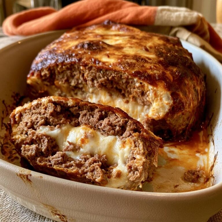 Rinderhackbraten mit Mozzarella-Füllung