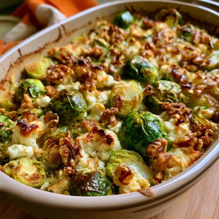 Rosenkohl-Auflauf mit Feta und Walnüssen