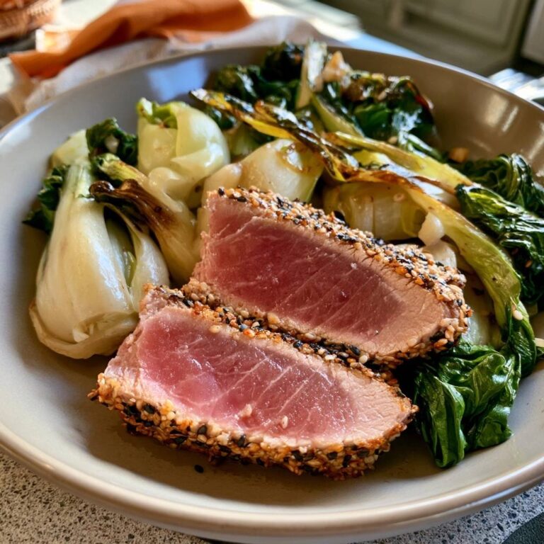 Thunfischsteak mit Sesamkruste und Pak Choi