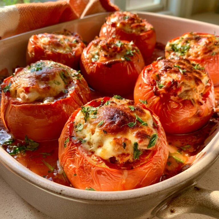 Überbackene Tomaten mit Thunfischfüllung