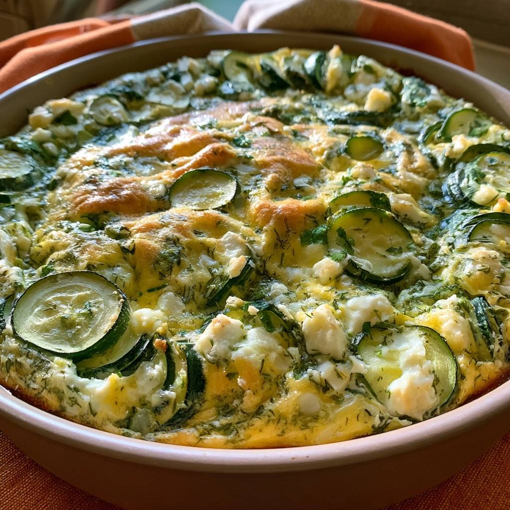 Zucchini-Frittata mit Feta und Kräutern
