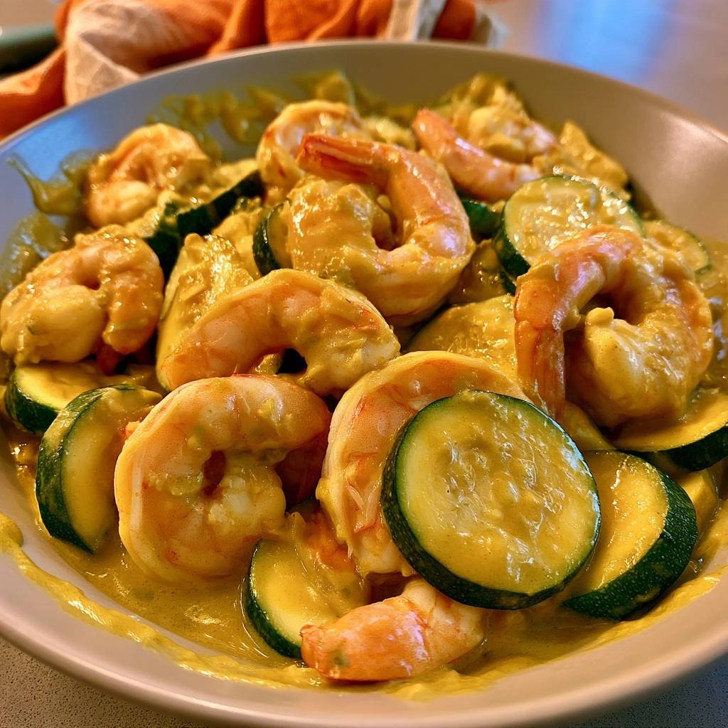 Zucchini-Garnelen-Curry mit Kokosmilch