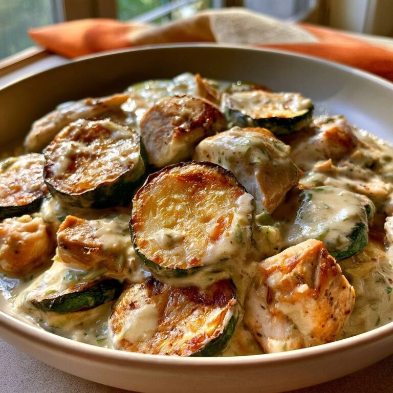 Zucchini-Pfanne mit Pute und Kräuterfrischkäse